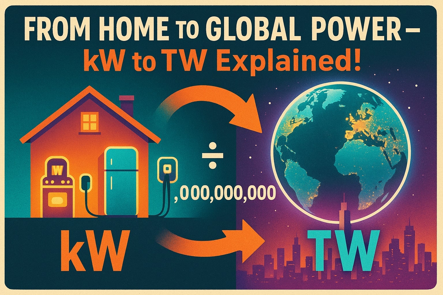 Kilowatt to Terawatt Converter