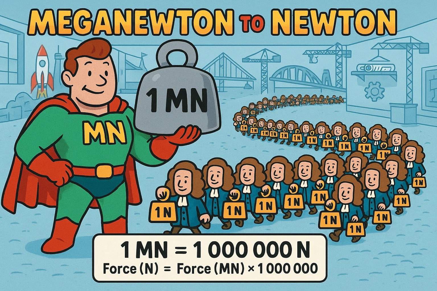 Meganewtons To Newtons Converter