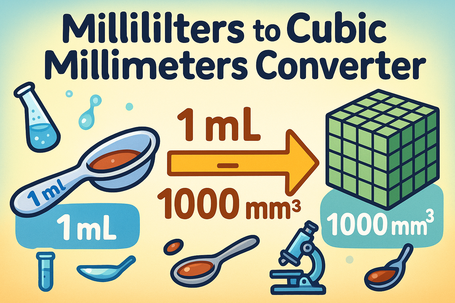 Milliliters to Cubic Millimeters Converter
