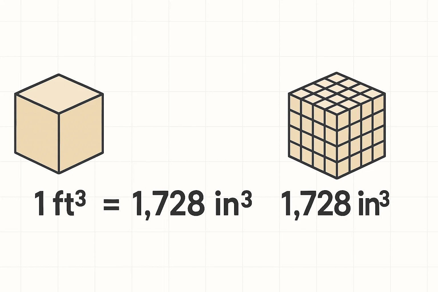 Cubic Feet to Cubic Inches Converter