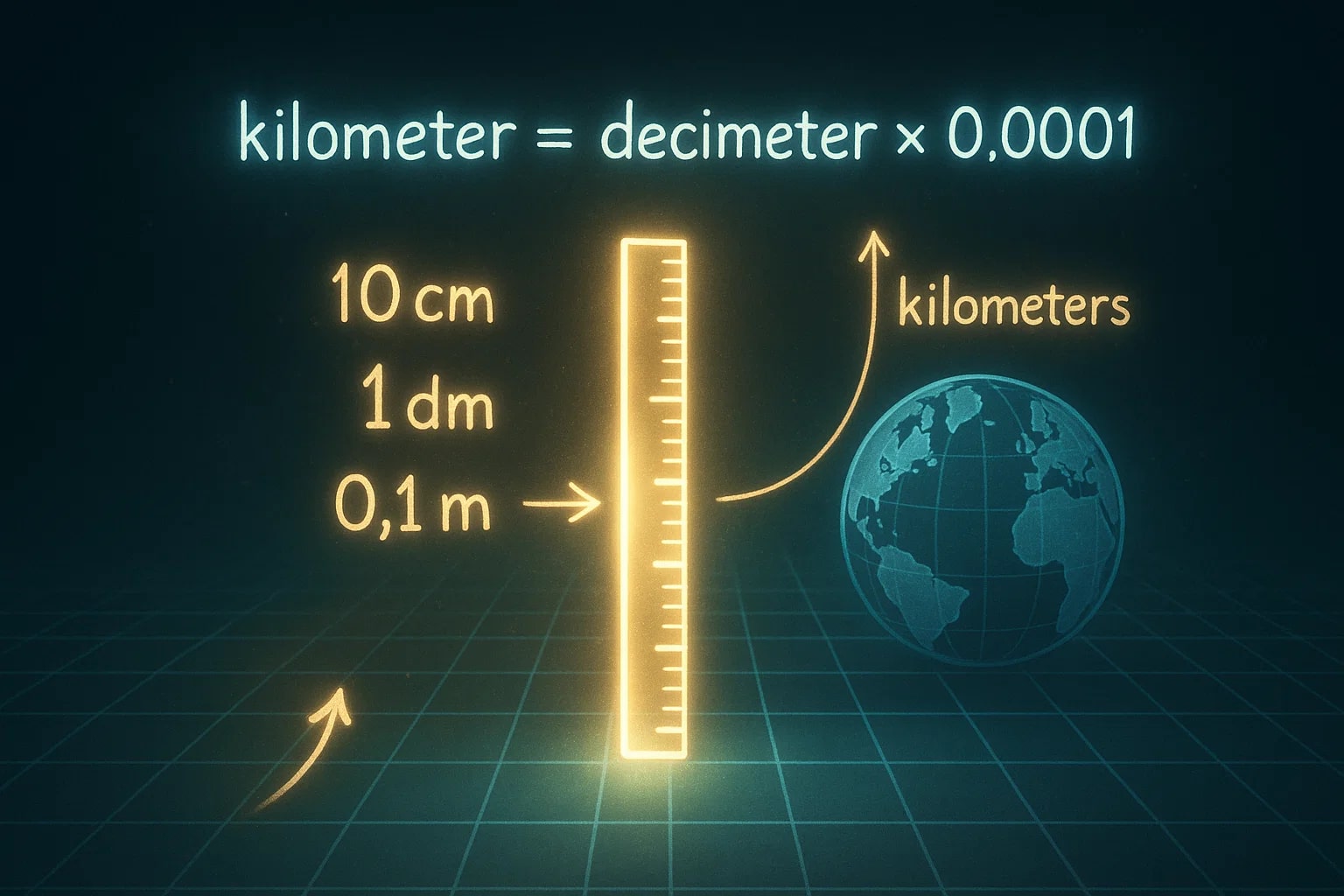 Decimeters to Kilometers Converter