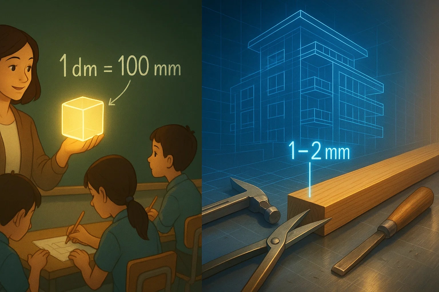 Decimeters to Millimeters Converter