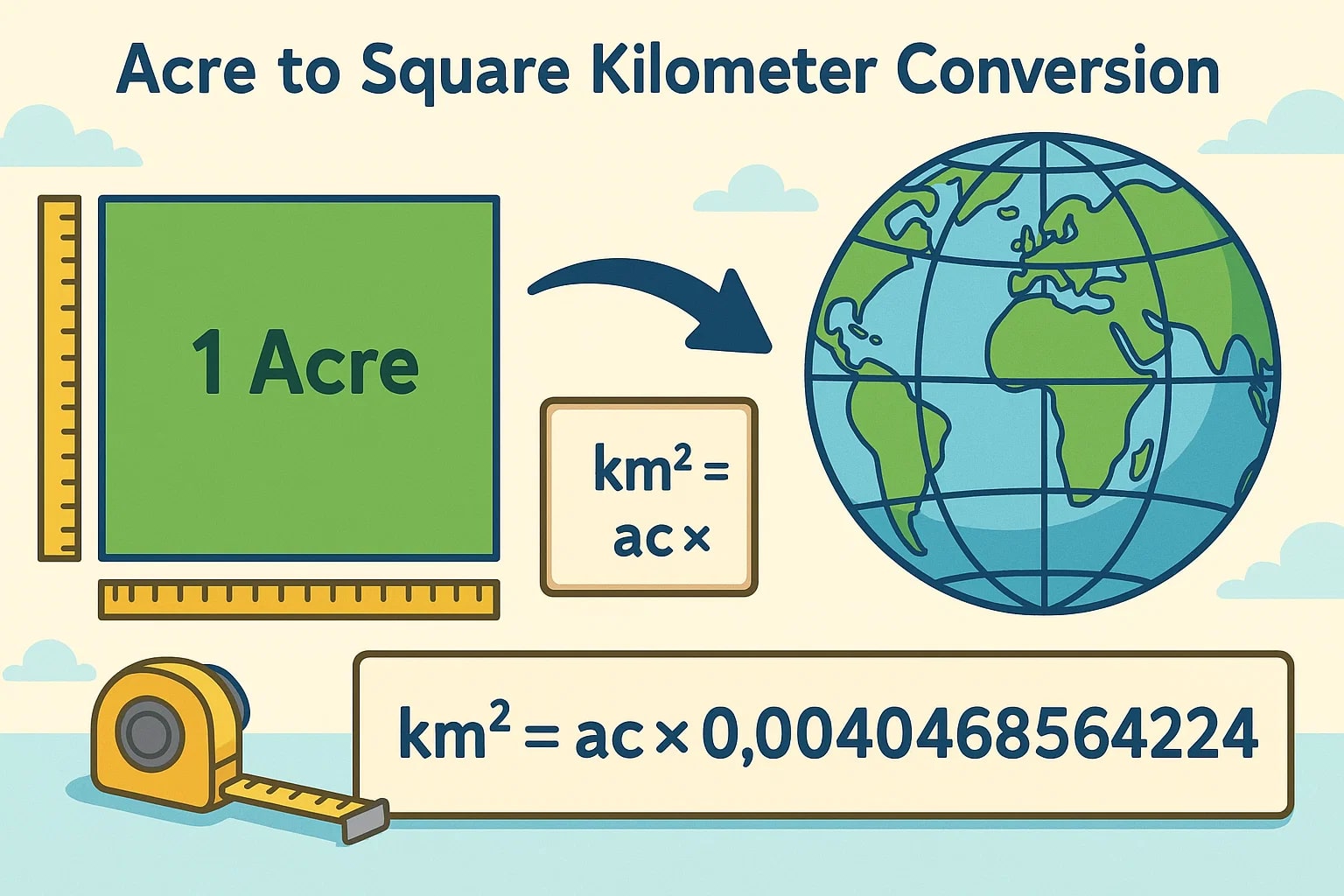 Acres to Square kilometers Converter