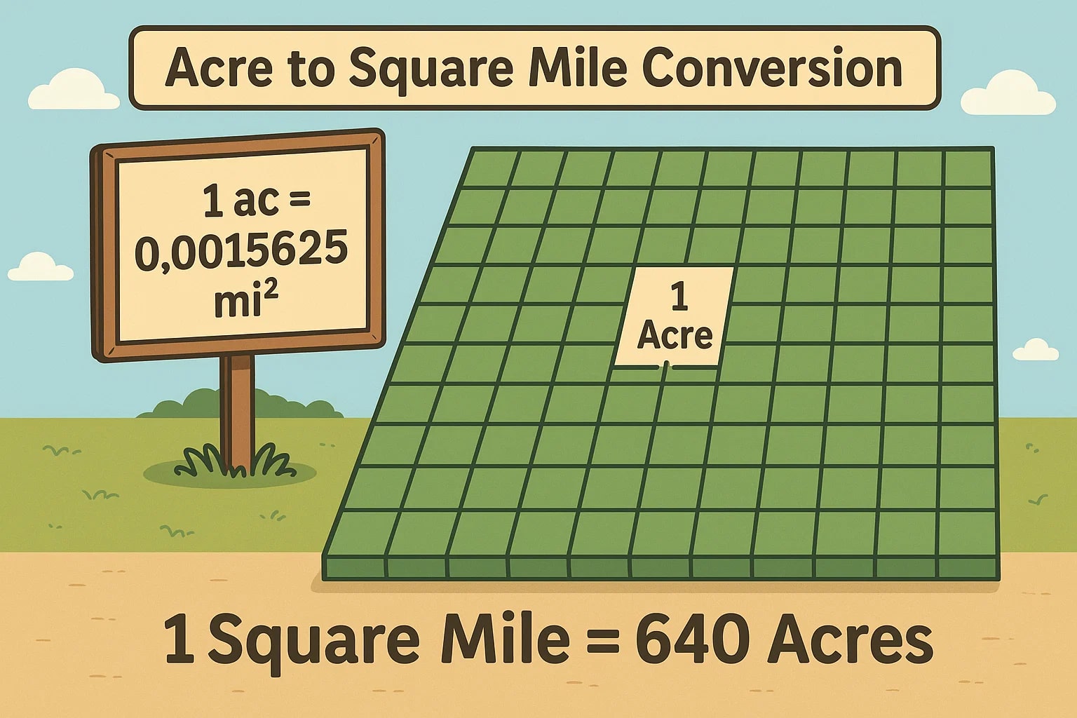 Acres to Aquare miles Converter
