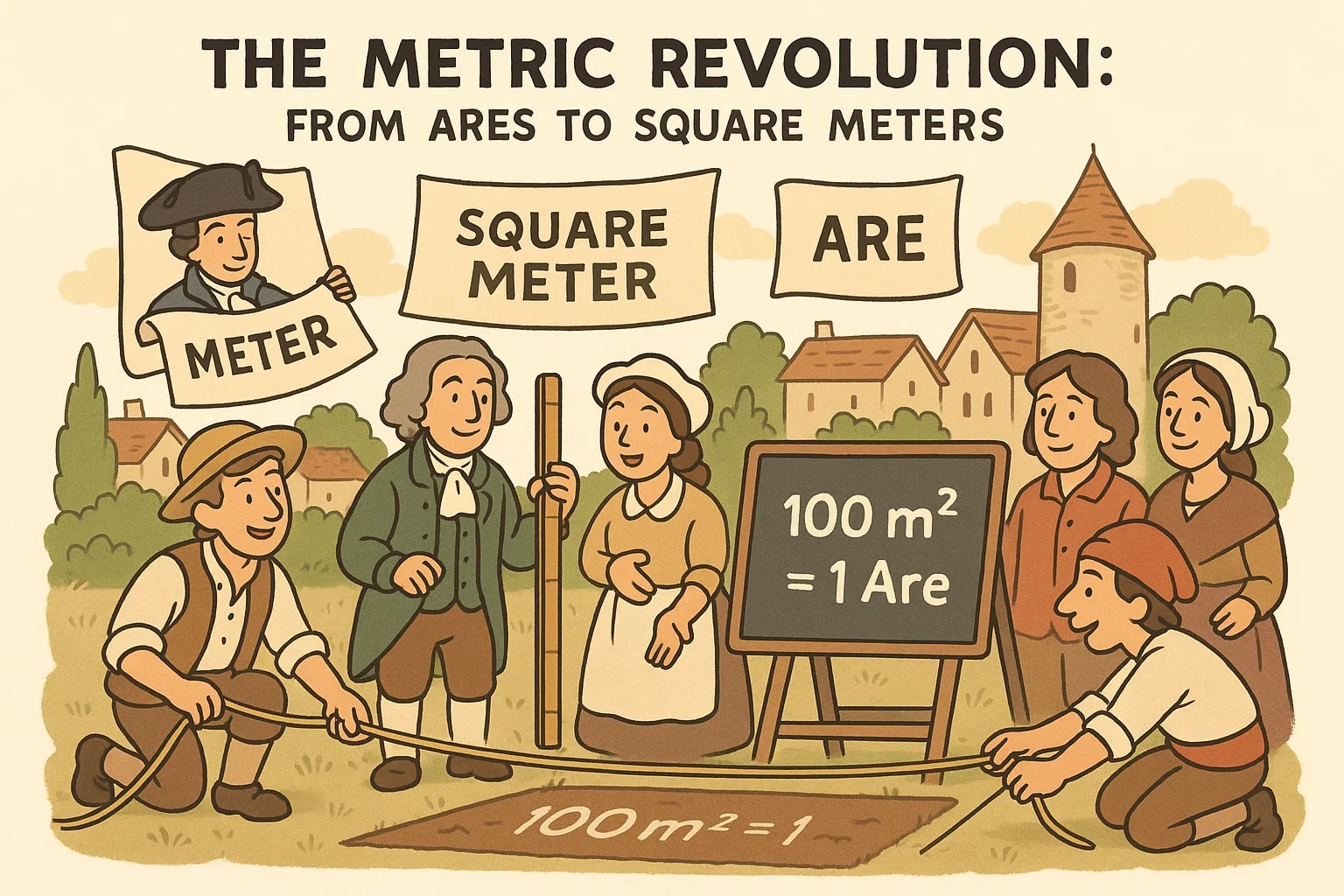 Ares to Square meters Converter