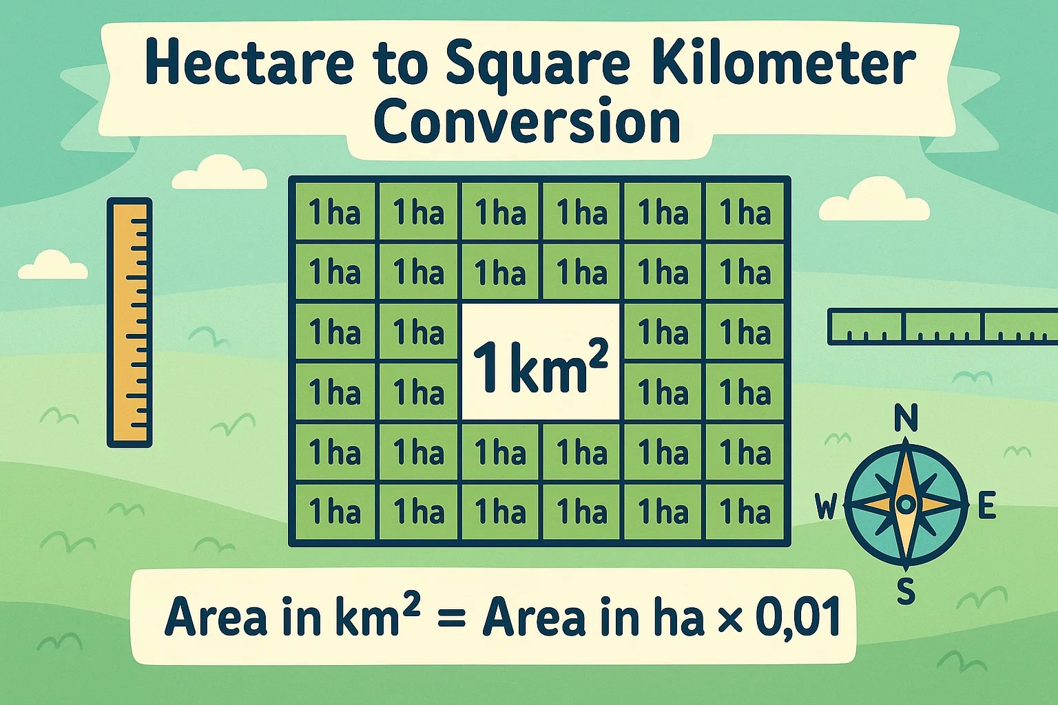 Hectares to Square kilometers Converter