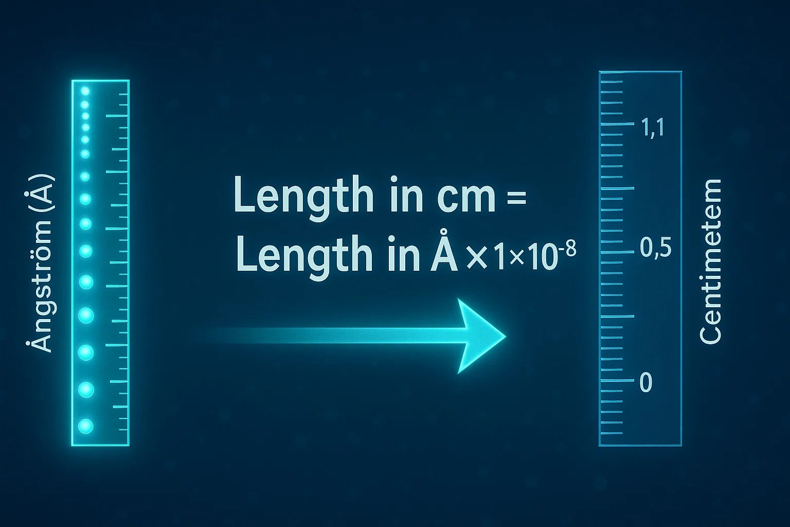 Angstroms to Centimeters Converter