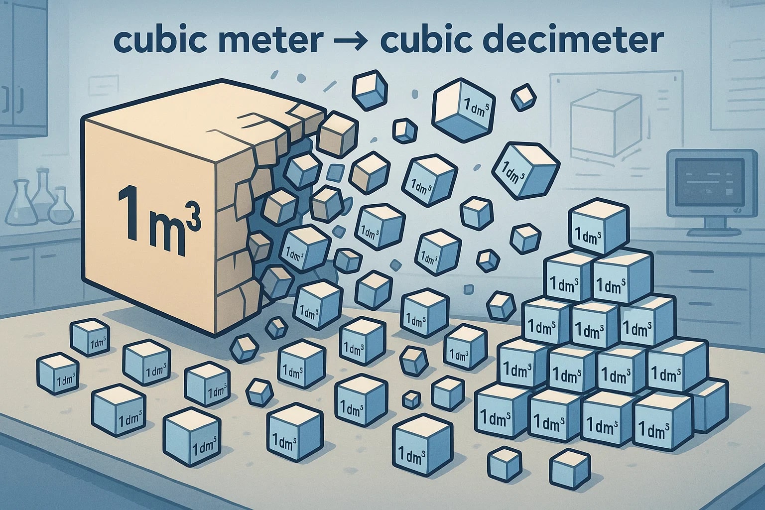 Cubic Meters to Cubic Decimeters Converter