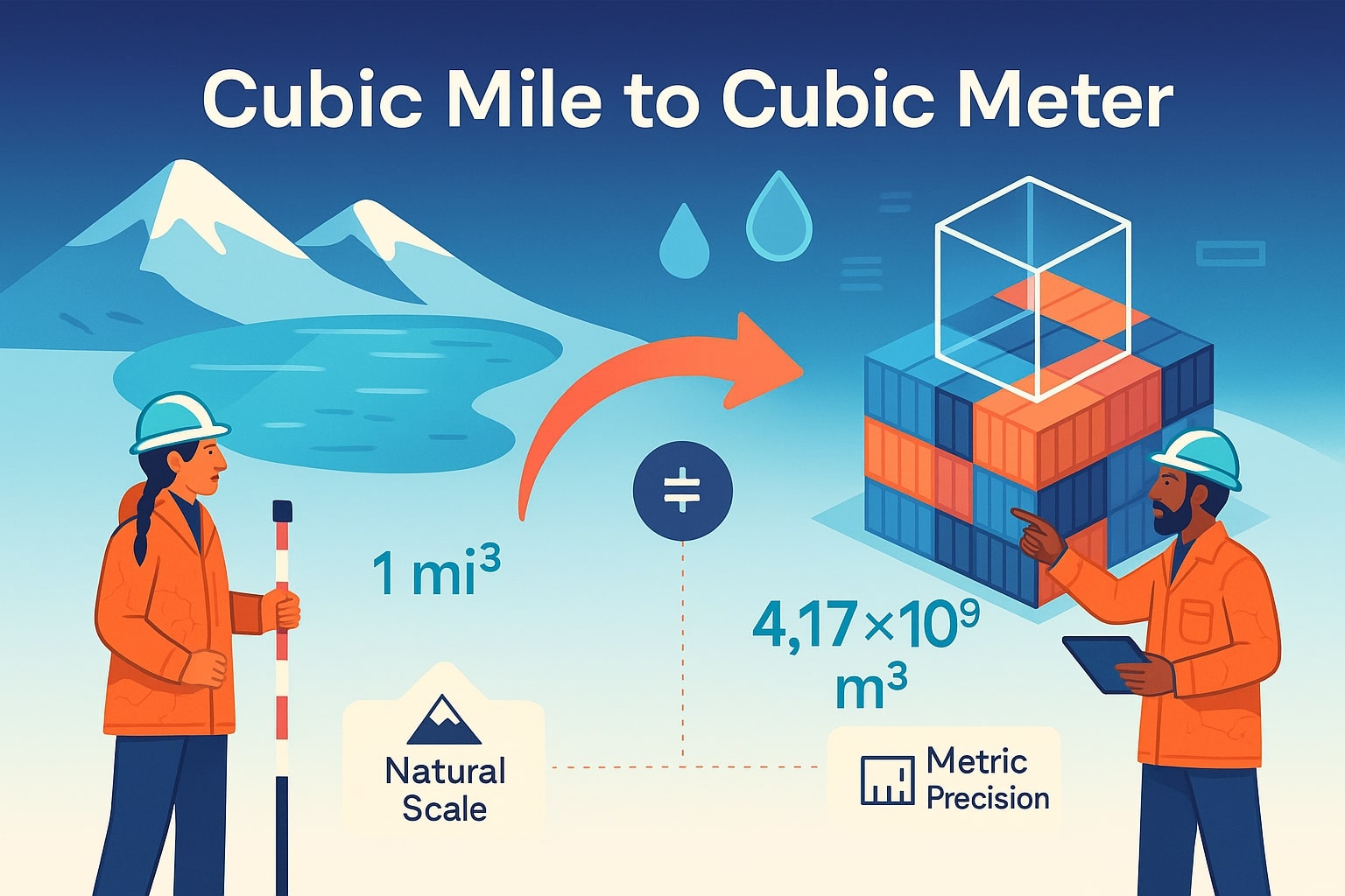 Cubic Miles to Cubic Meters Converter