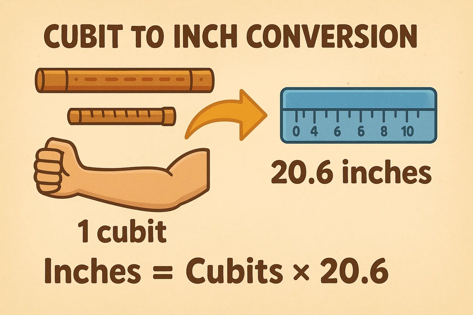 Cubit to Inch Converter