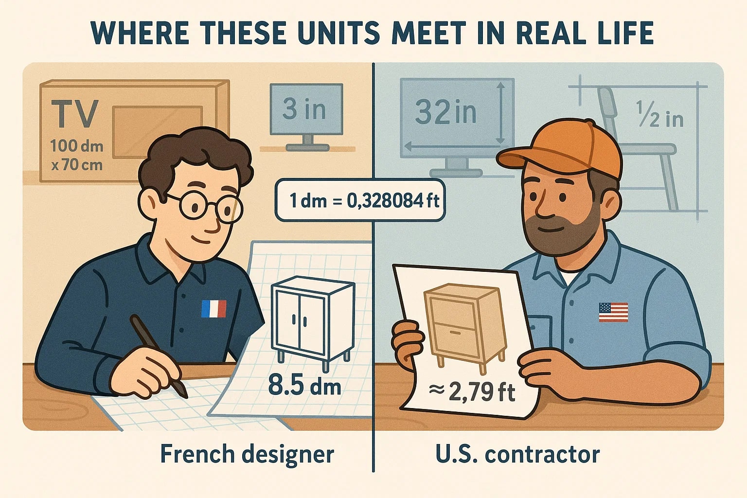 Decimeter to Foot Converter