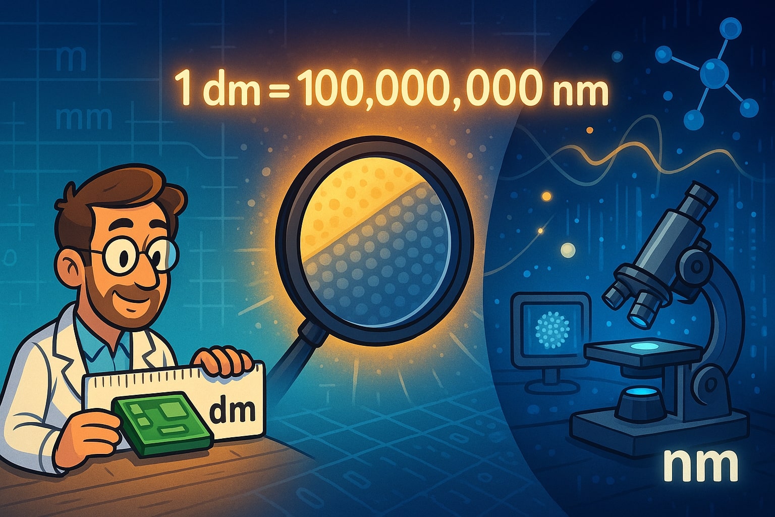 Decimeter to Nanometer Converter