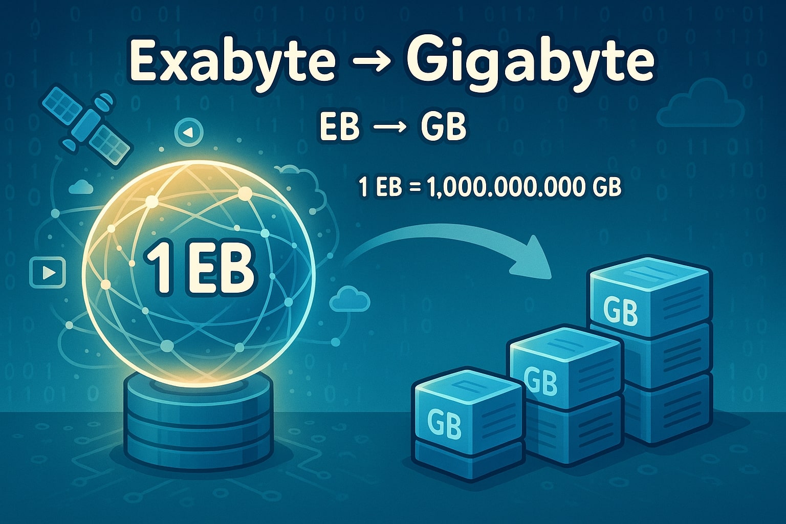 Exabytes to Gigabytes Converter