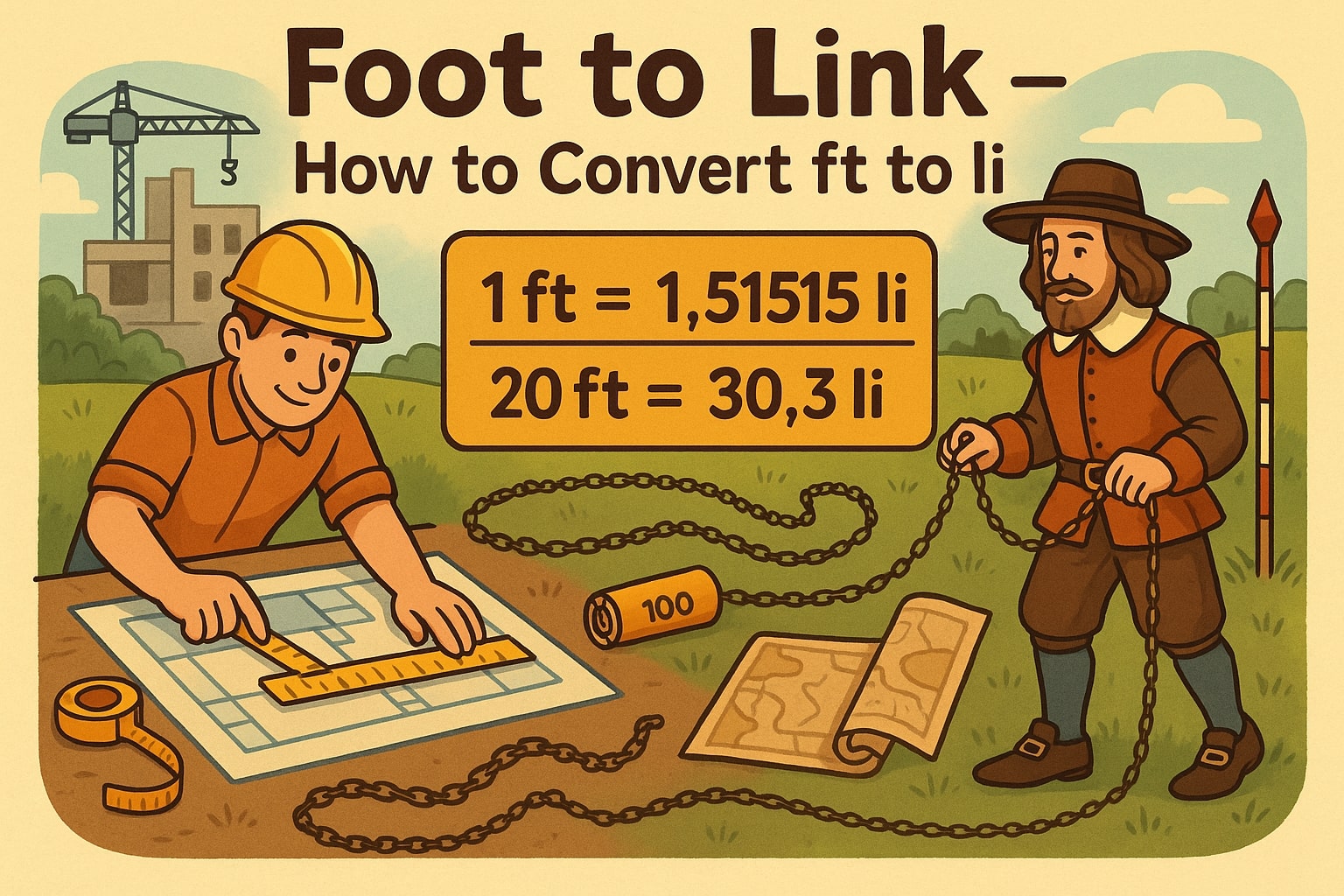 Feet to Links Converter
