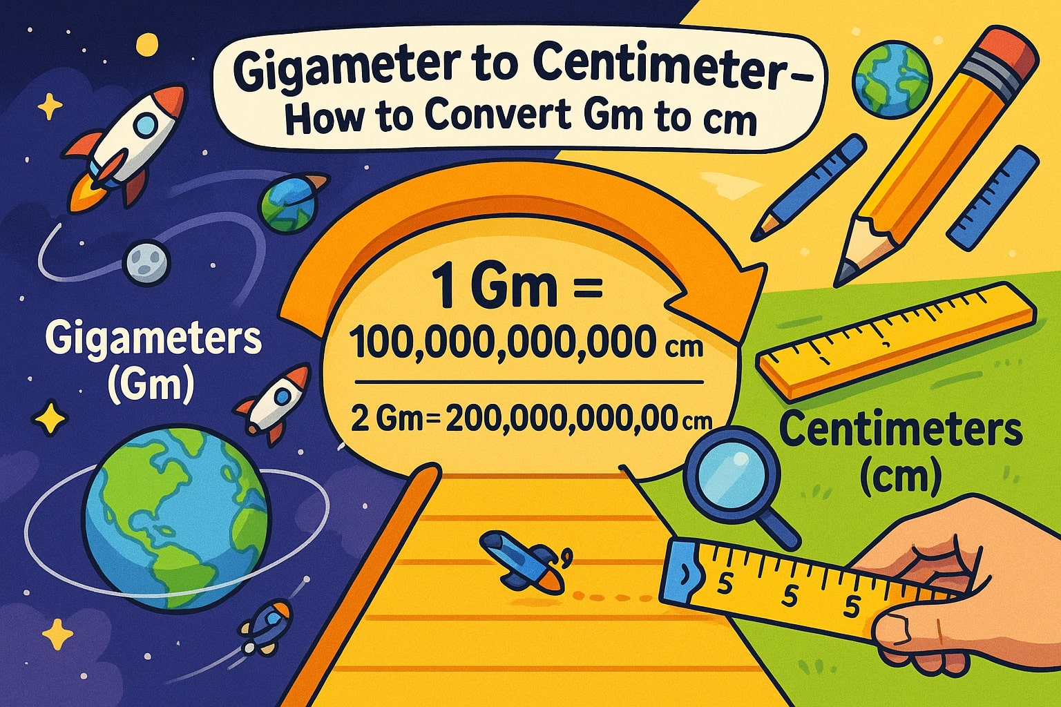 Gigameters to Centimeters Converter