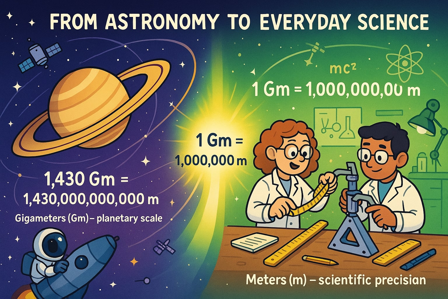 Gigameters to Meters Converter