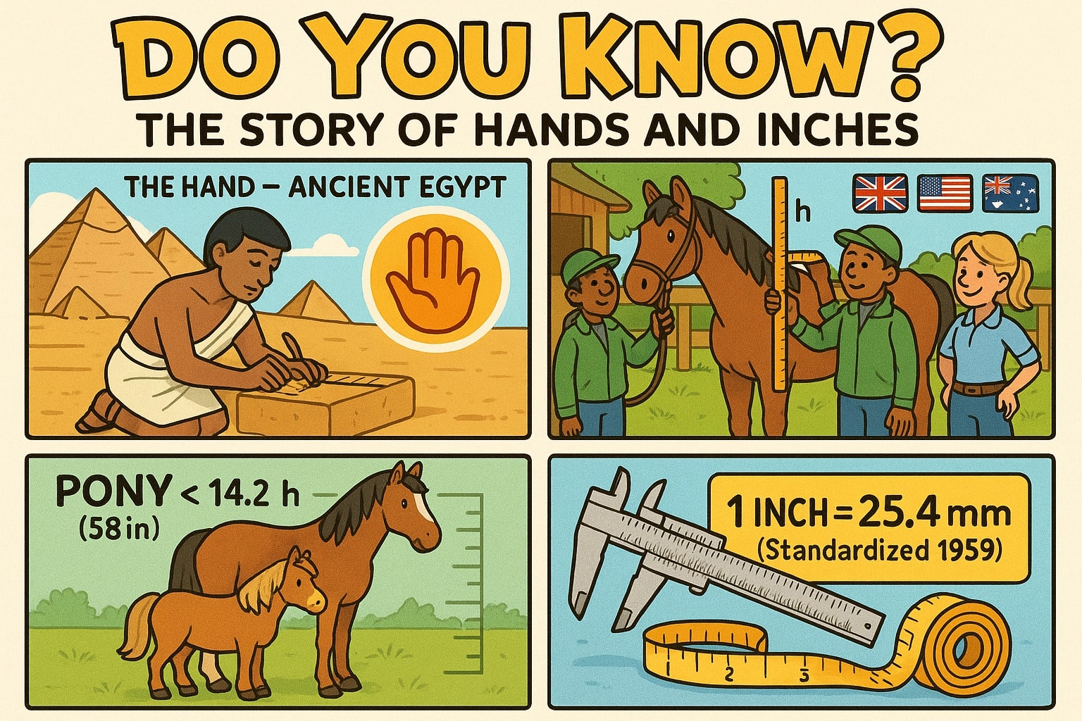 Hands to Inches Converter