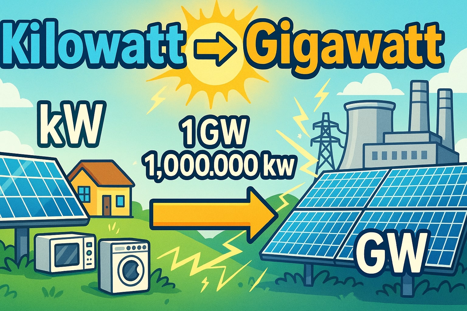 Kilowatts to Gigawatts Converter