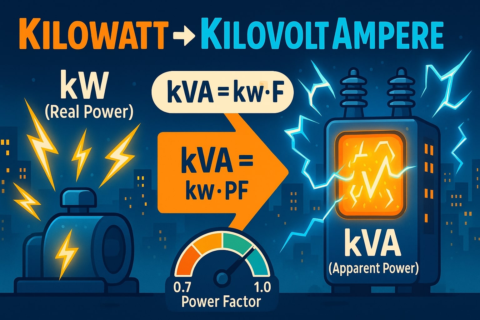 Kilowatts to Kilovolt Amperes Converter