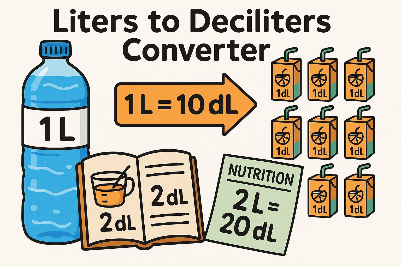 Liters to Deciliters Converter