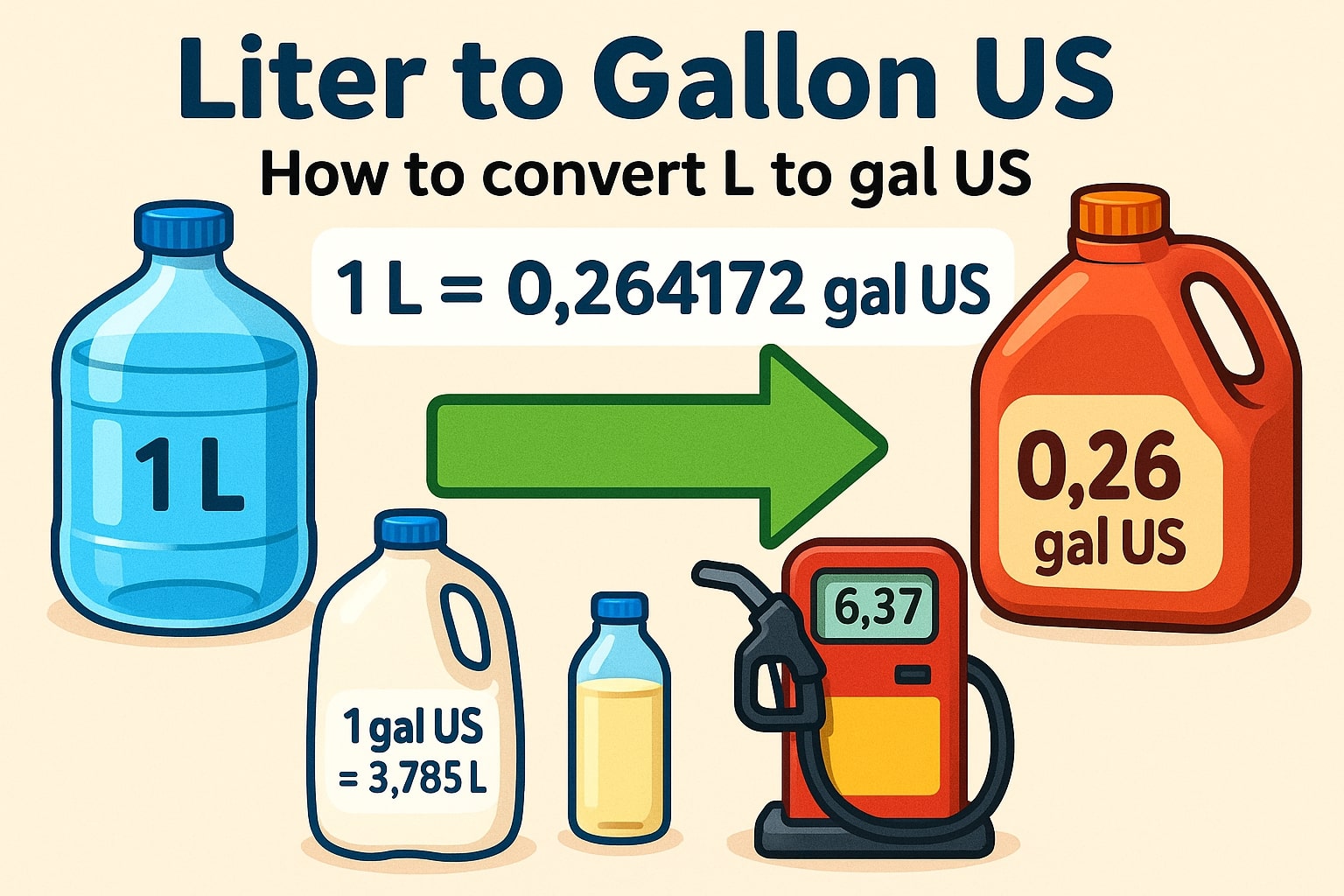 Liters to Gallons US Converter