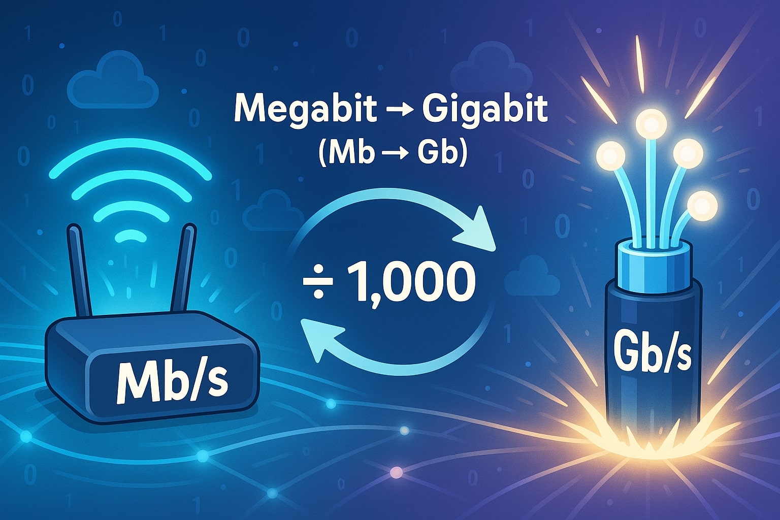  Megabits to Gigabits Converter