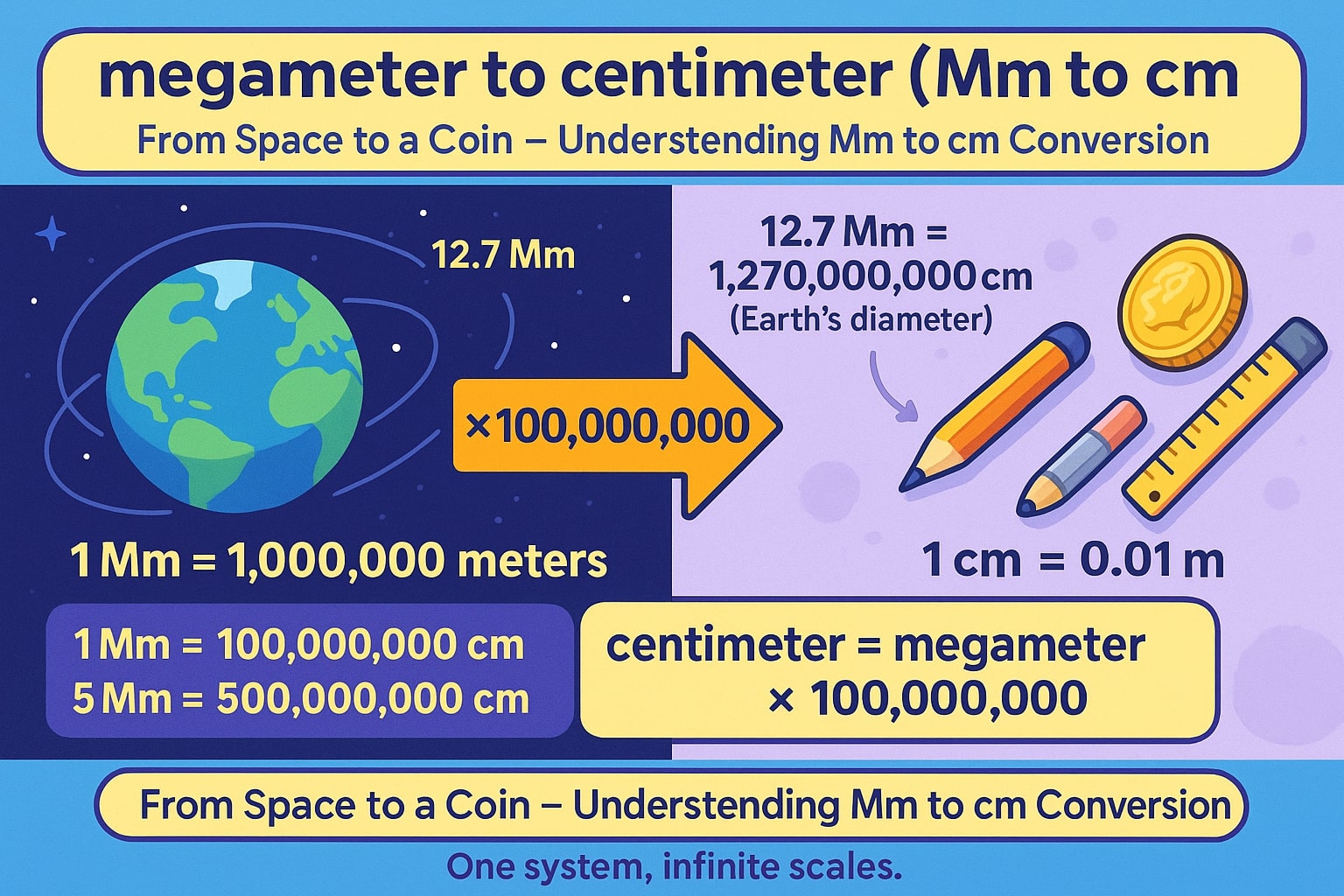  Megameters to Centimeters Converter