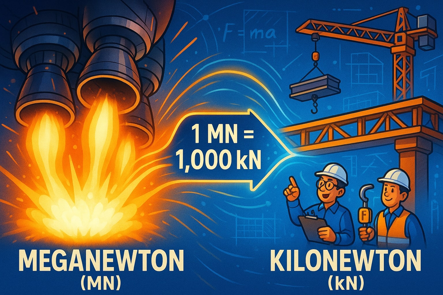 Meganewtons to Kilonewtons Converter