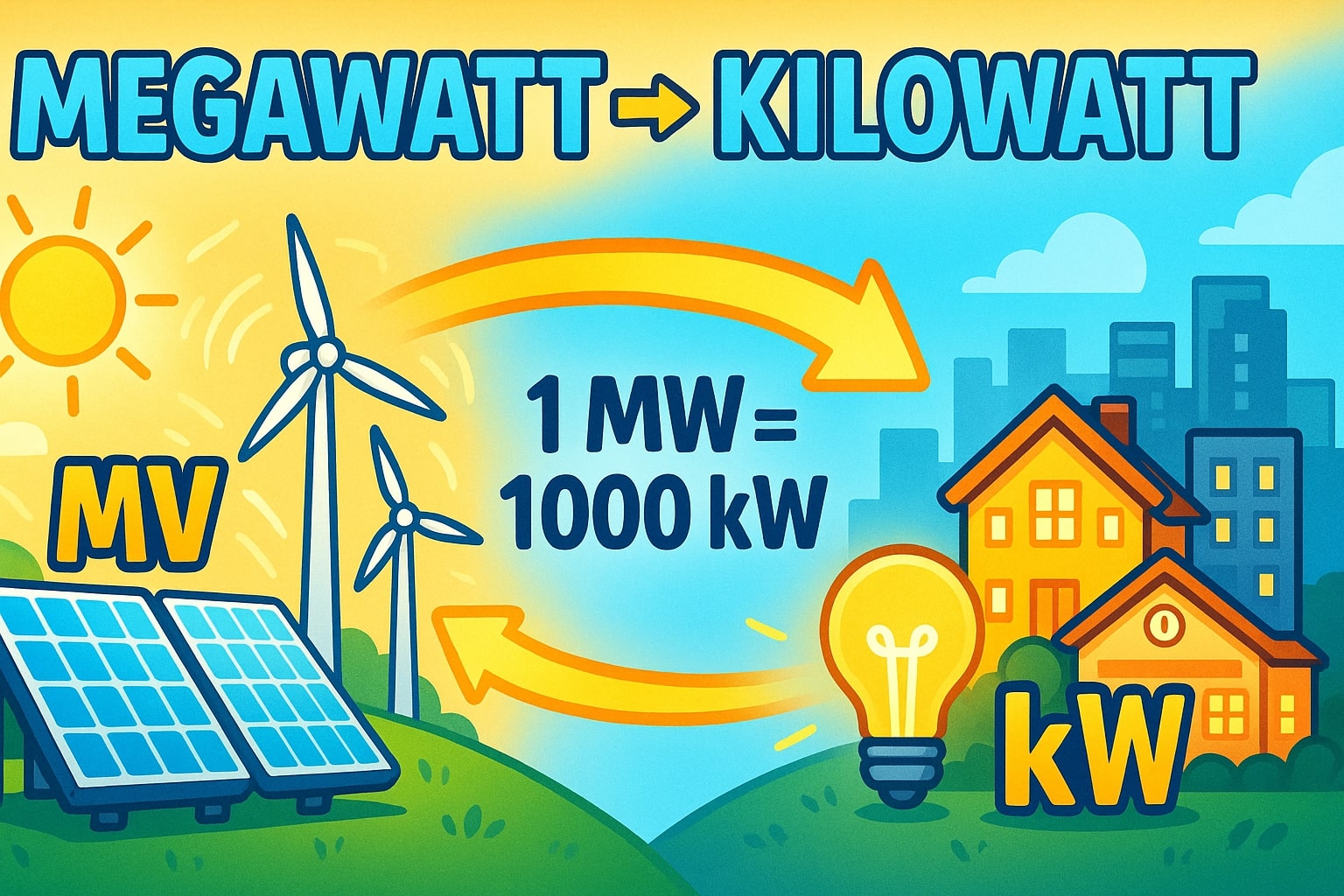 Megawatts to Kilowatts Converter