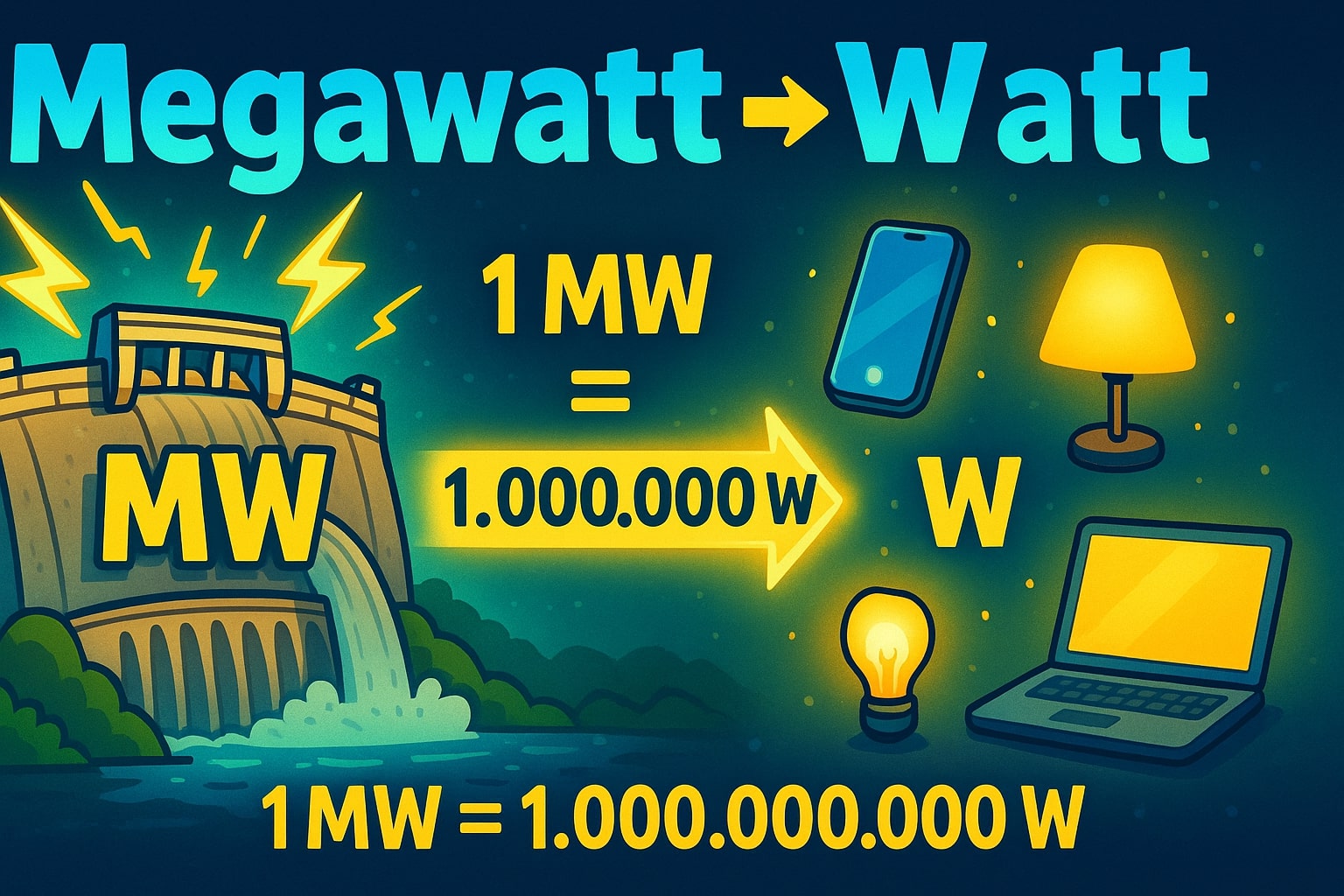 Megawatts to Watts Converter