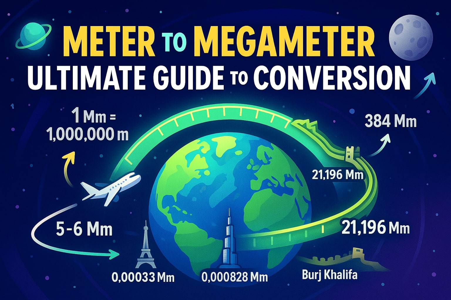 Meters to Megameters Converter