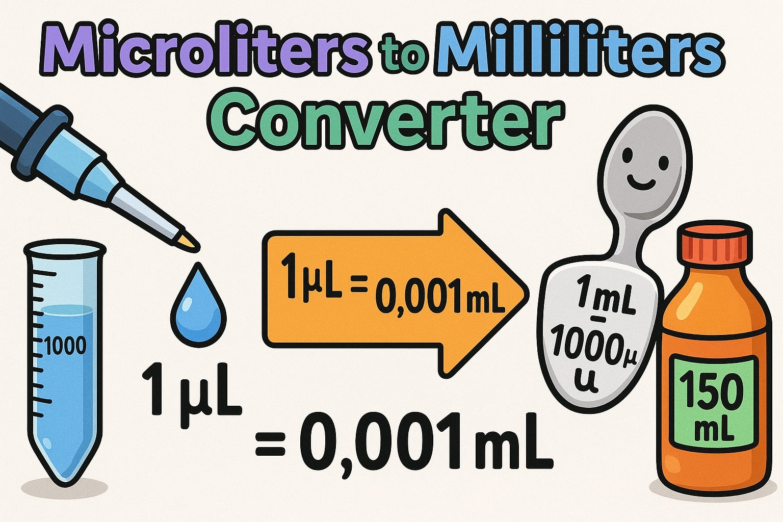 Microliters to Milliliters Converter