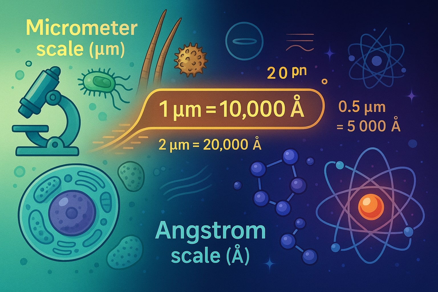 Micrometers to Angstroms Converter