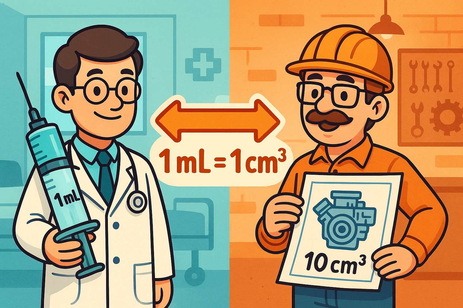 Milliliters to Cubic Centimeters Converter