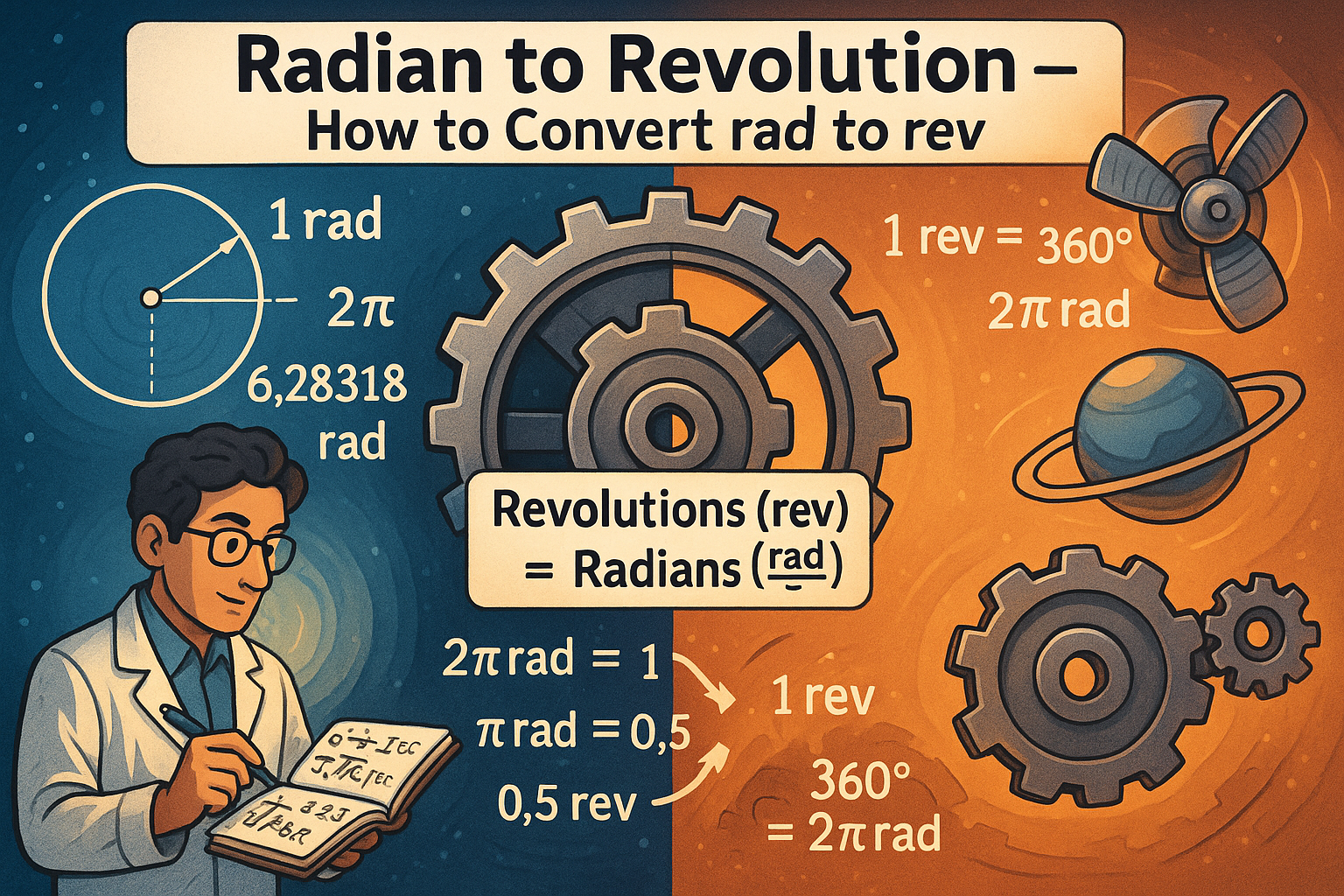 Radians to Revolutions Converter
