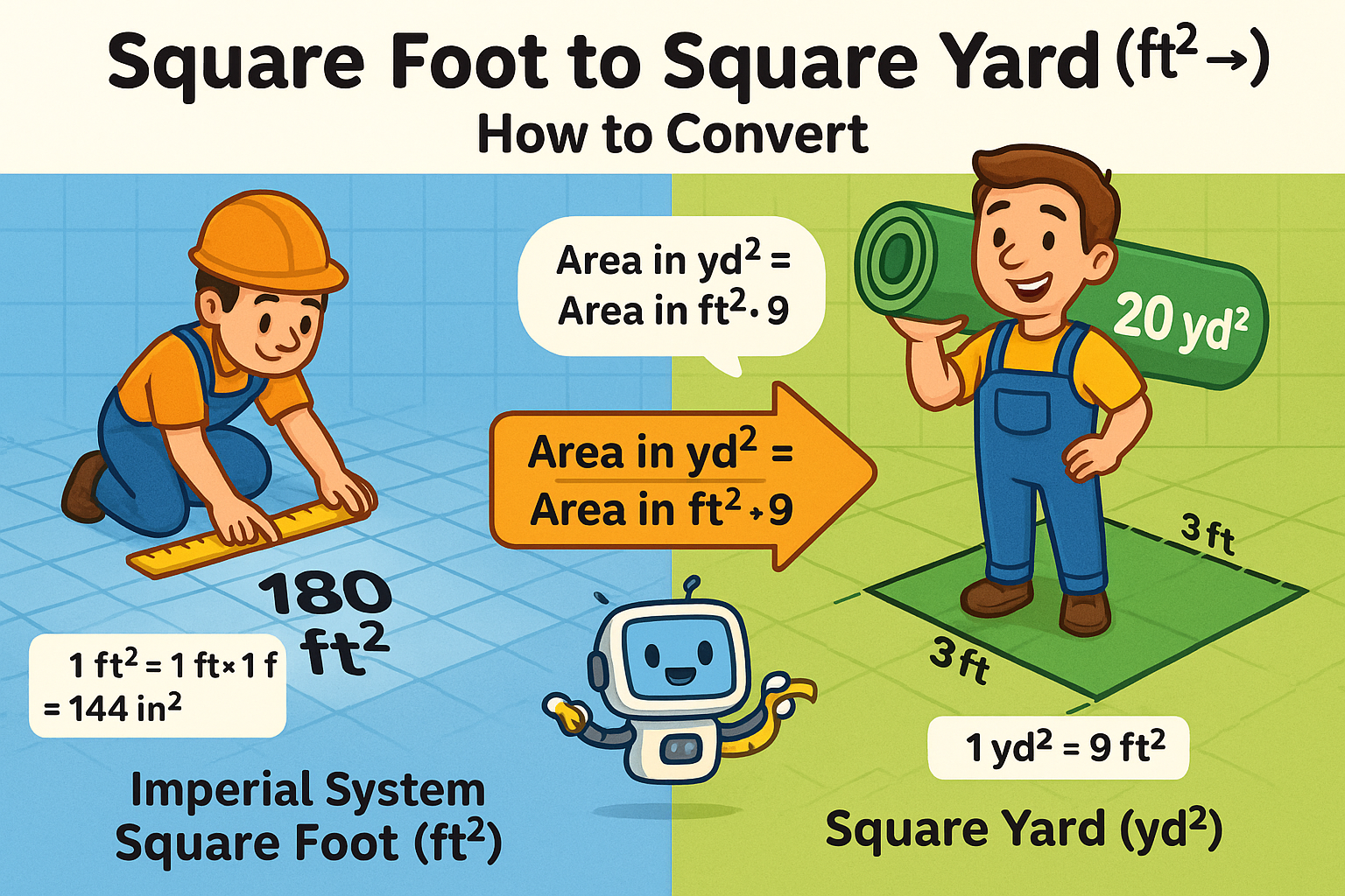 Square Foot to Square Yard Converter