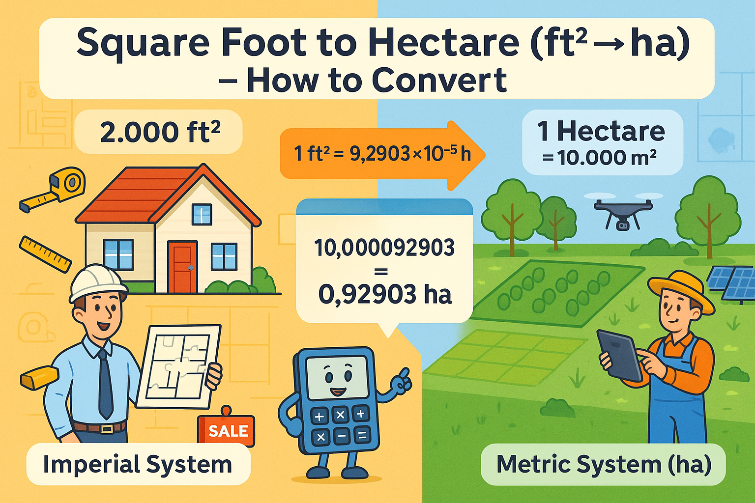 Square Foot to Hectare Converter