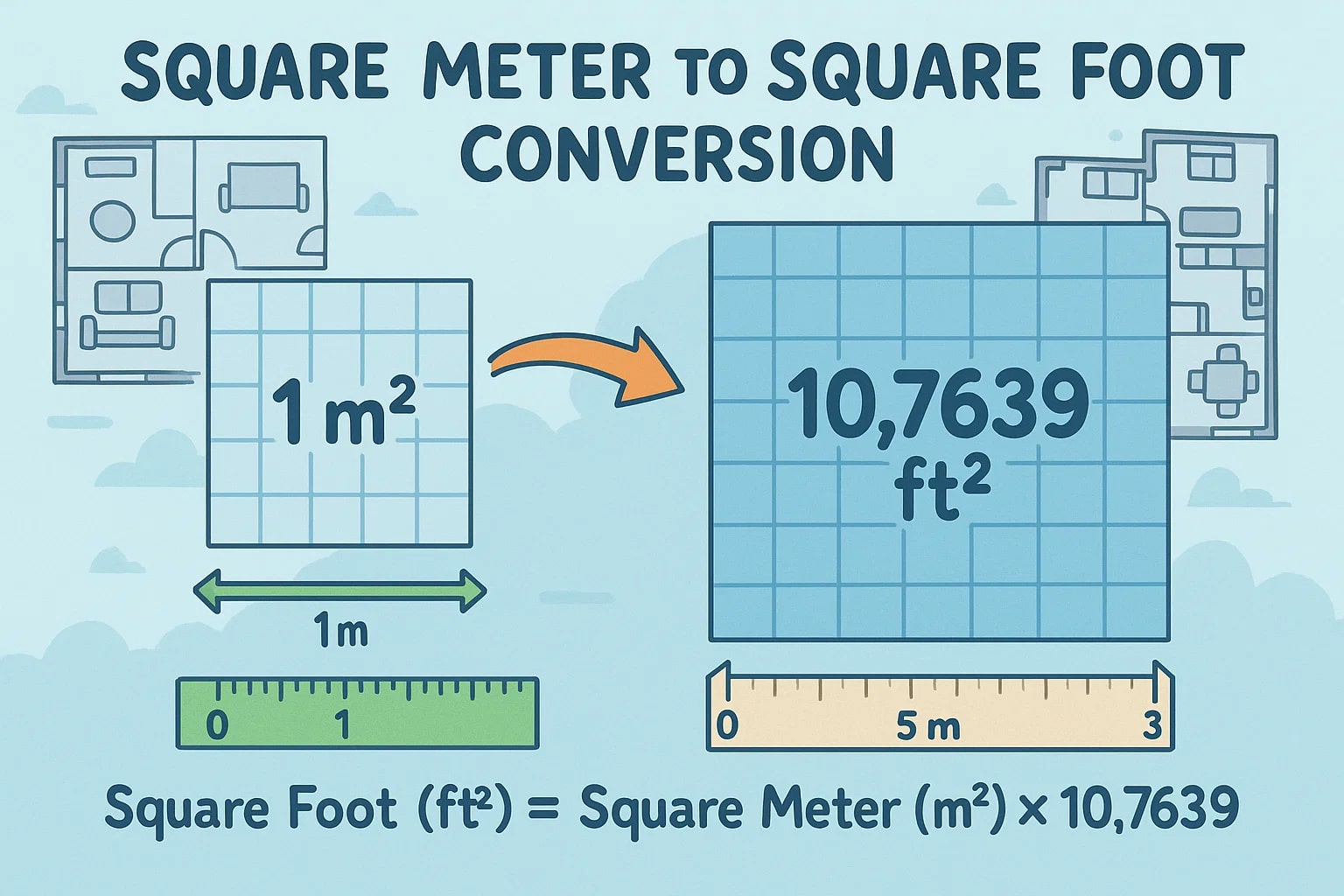 Square Meters to Square Feet Converter