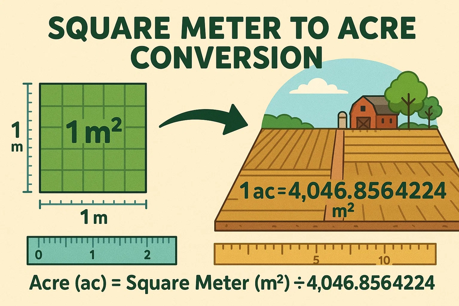 Square Meters to Acres Converter