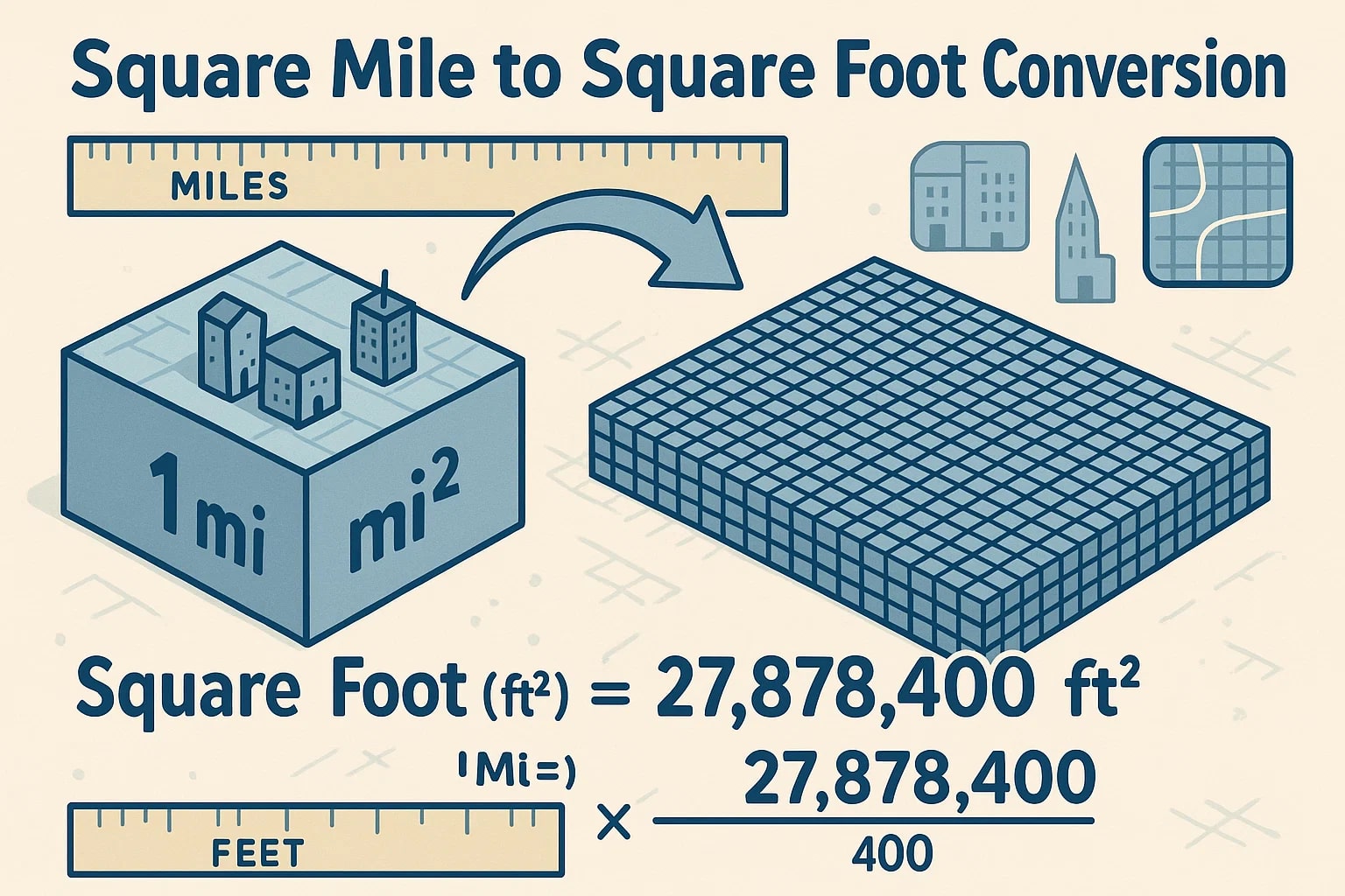  Square Miles to Square Feet Converter
