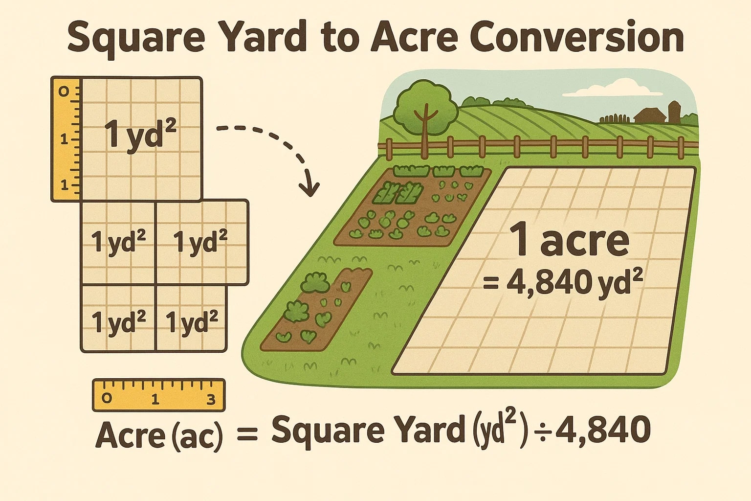 Square Yards to Acres Converter