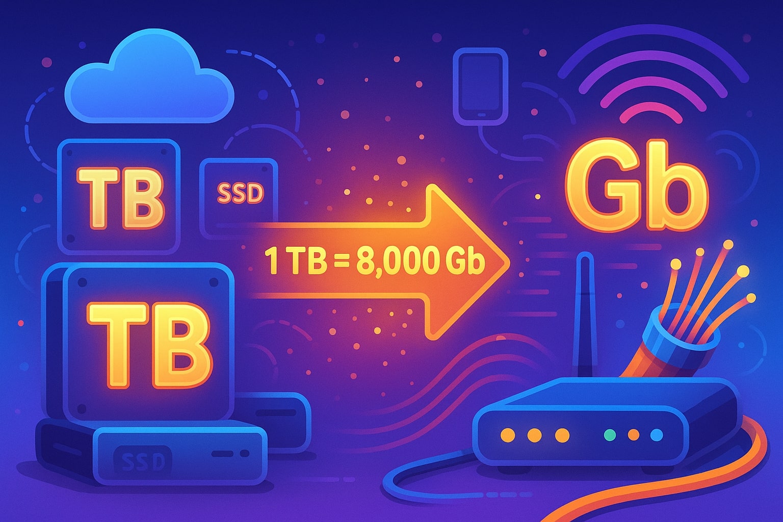 Terabytes to Gigabits Converter