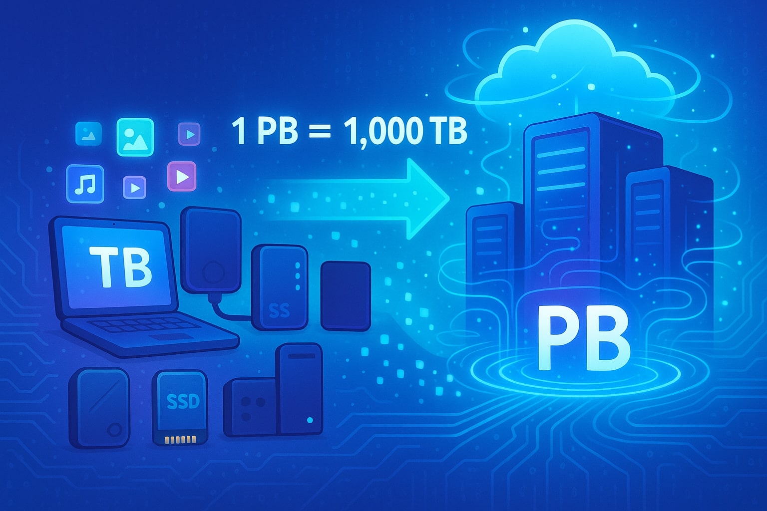 Terabytes to Petabytes Converter