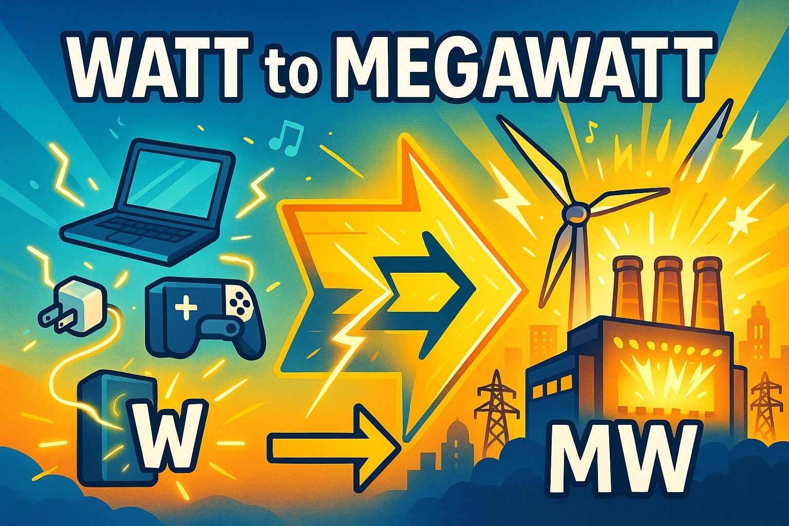Watts to Megawatts Converter