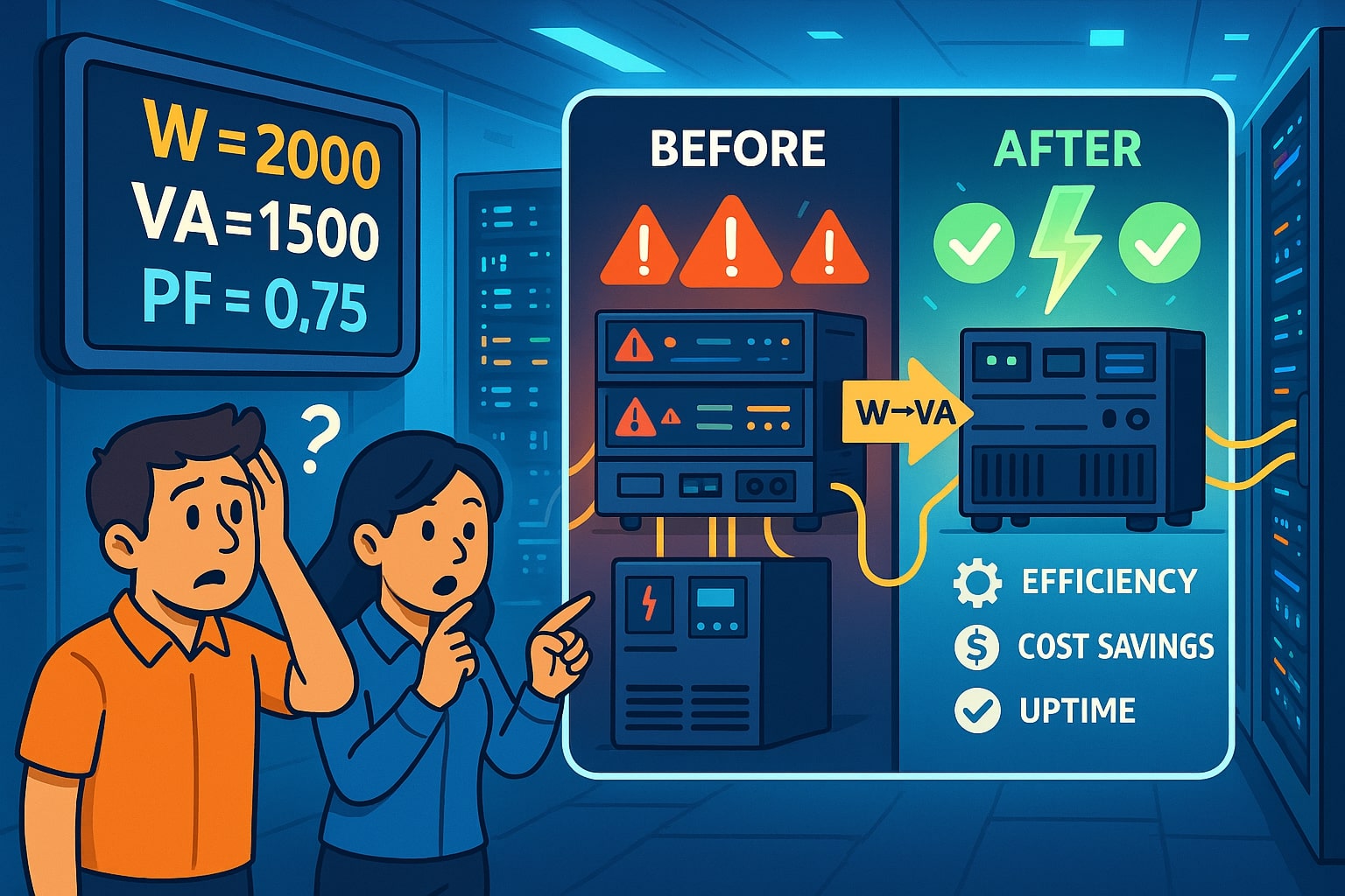 Watts to Volt Amperes Converter